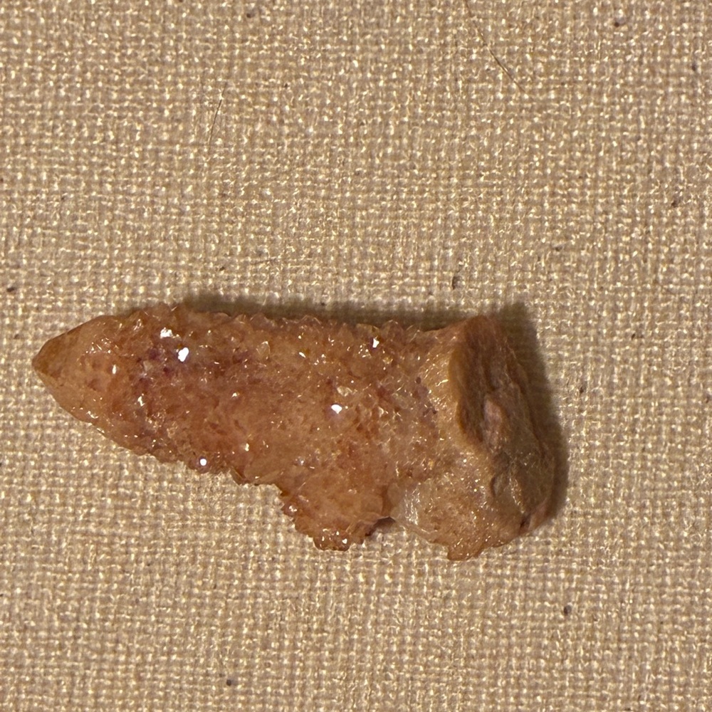 Natural peachy tan  phallic Crystal druzy perfect for meditation or magick
